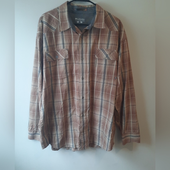 Columbia Mens button up Long sleeve casual/ dress plaid shirt XL - Picture 4 of 5